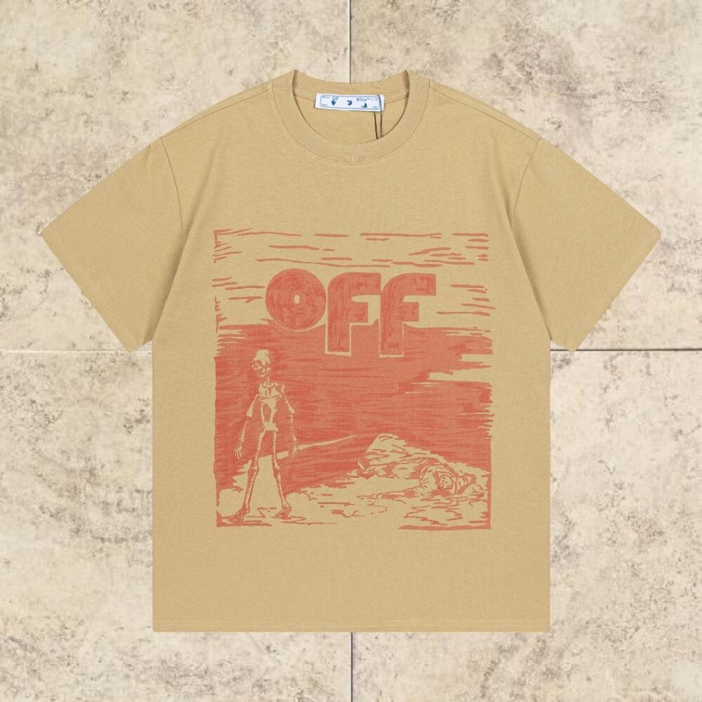 Off-White Men's Brown Short Sleeve T-Shirt